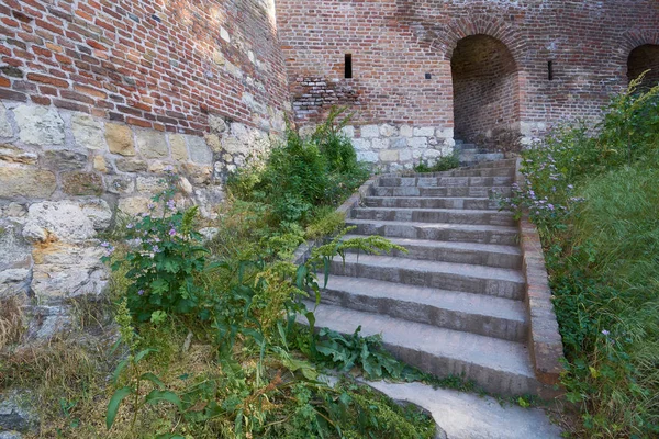 Ancien Escalier Pierre Dans Forteresse Belgrade Serbie Printemps — Photo