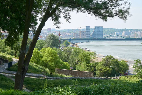 Belgrad Serbien Maj 2018 Morgon Syn Floden Sava Och Belgrad — Stockfoto