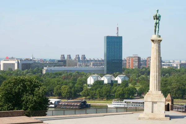 Belgrade Serbia May 2018 Morning View New Belgrade Belgrade Fortress — Stock Photo, Image