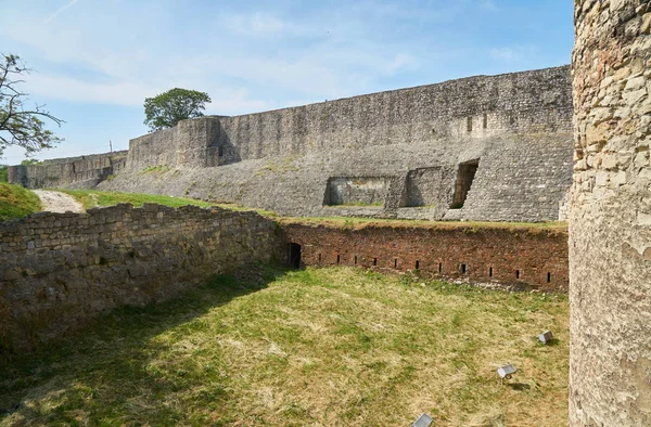 Vecchie Mura Pietra Della Fortezza Belgrado Serbia Primavera — Foto Stock