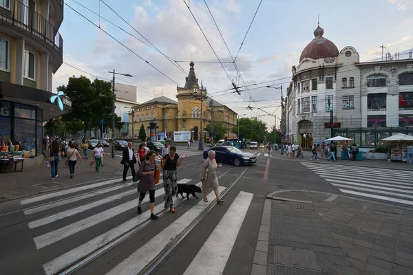 Belgrade Serbia May 2018 People Crosswalk Resavska Street — Stock Photo, Image