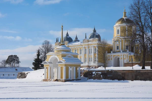 Vinter Ryska Ortodoxa Kloster Den Nilo Stolobenskaya Pustyn Ostashkov District — Stockfoto