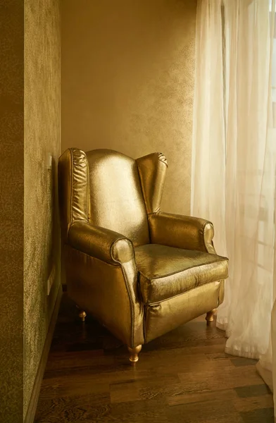 Gold color armchair — Stock Photo, Image