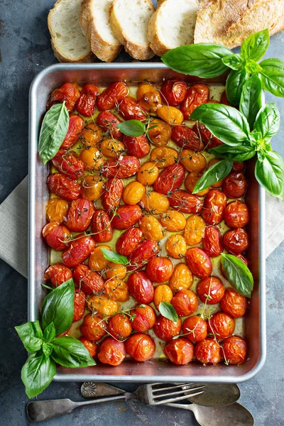 Tomates cherry asados con hierbas — Foto de Stock