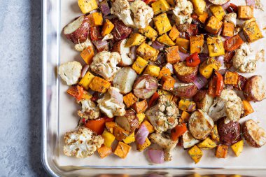 Sonbahar mevsimlik kavrulmuş sebze