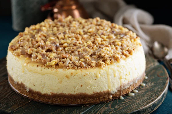 Pecan caramel cheesecake — Fotografie, imagine de stoc