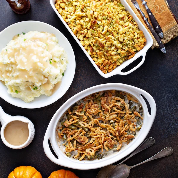 Semua hidangan tradisional Thanksgiving — Stok Foto