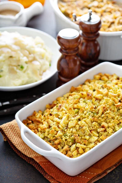 Traditional stuffing for Thanksgiving — Stock Photo, Image