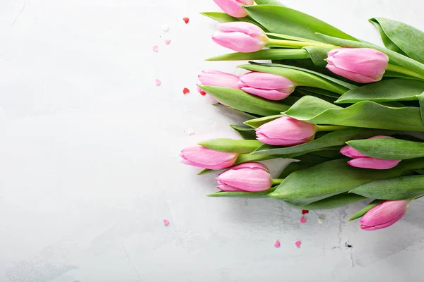 Tulipani rosa con spazio copia — Foto Stock