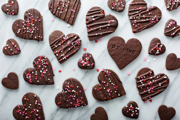 Chocolate hearts cookies for Valentines day