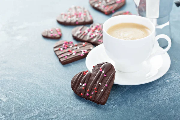 Шоколад серця печиво для день Святого Валентина — стокове фото