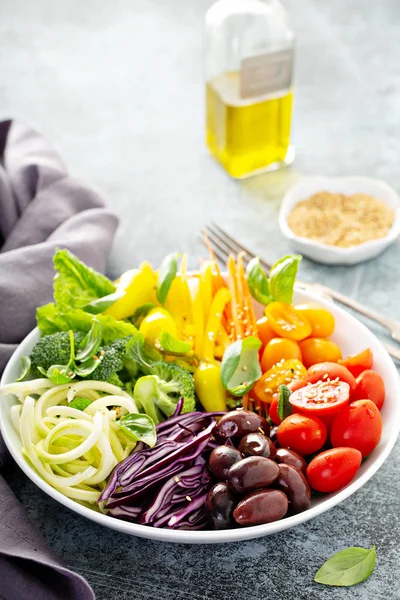 Çeşitli sebze gökkuşağı salatası — Stok fotoğraf