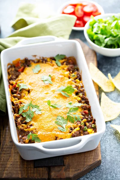 Traditional mexican meat casserole — Stock Photo, Image