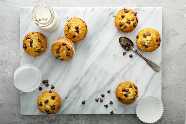 Muffins aux pépites de chocolat au lait — Photo