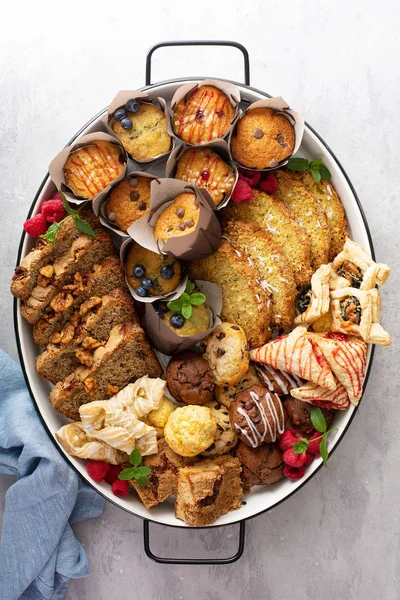 Variety of small pastries for breakfast — Stock Photo, Image