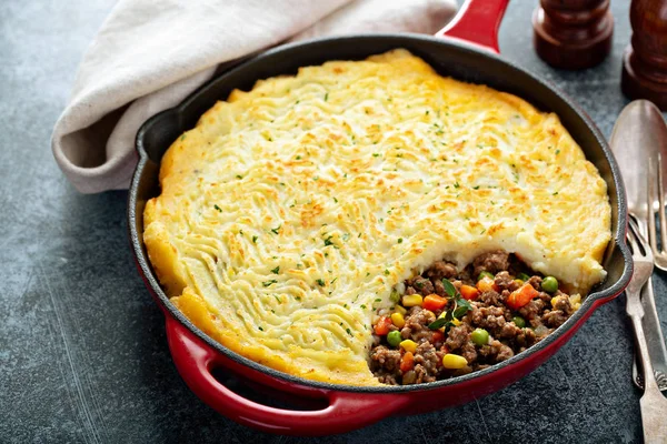 Torta di pastori con manzo — Foto Stock