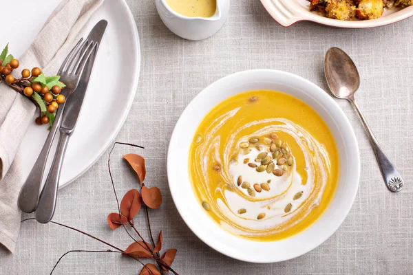 Soupe de citrouille à la crème — Photo