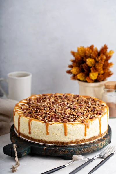 Caramel pecan cheesecake — Fotografie, imagine de stoc