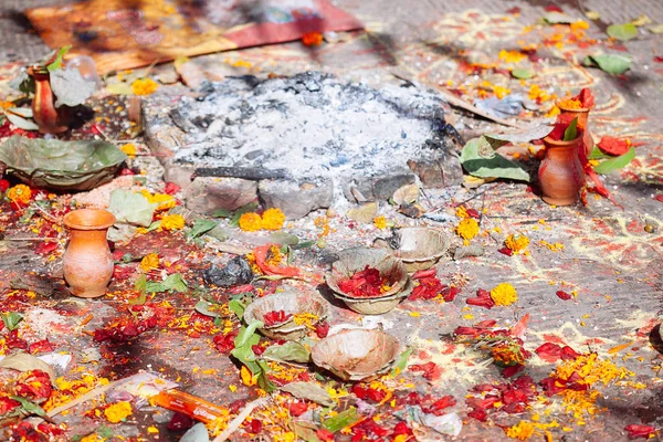 Detail Der Hinduistischen Zeremonie Kathmandu Der Hauptstadt Nepals — Stockfoto