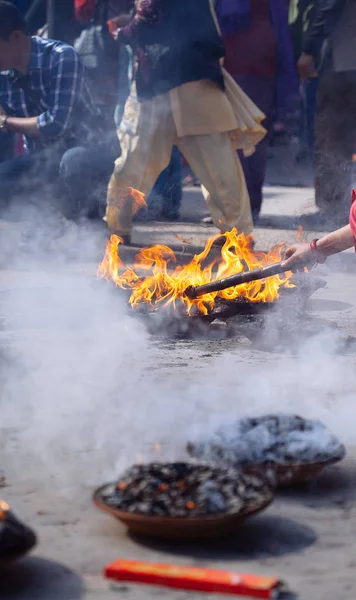 Ayrıntı Kathmandu Nepal Başkenti Hindu Töreni — Stok fotoğraf