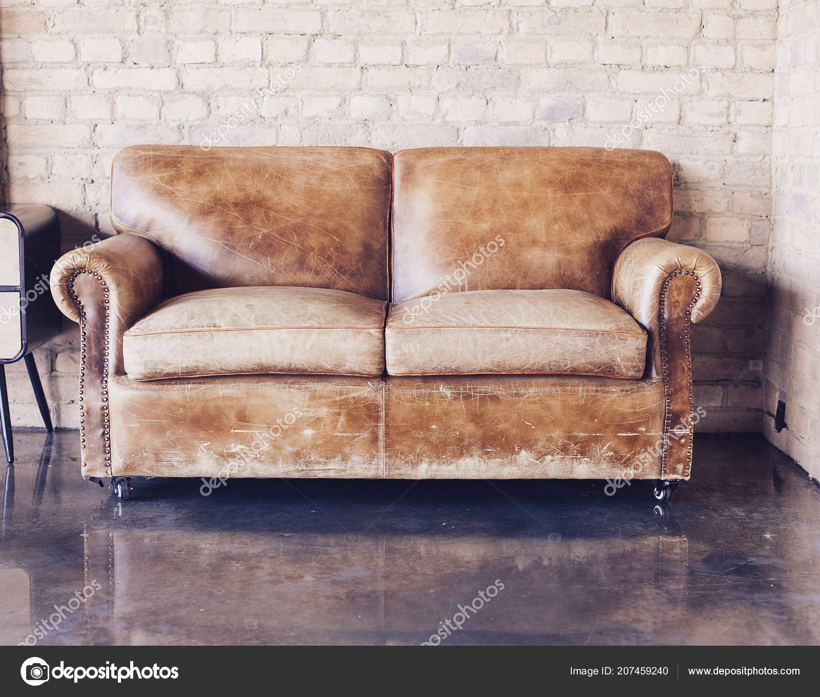Beautiful Living Room Vintage Style Leather Sofa Stock Photo Beautiful Living Room Vintage Style Leather Sofa Stock Photo