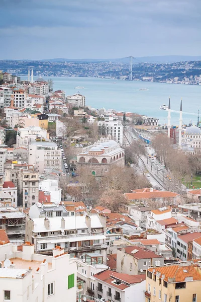 Ledna 2018 Turecka Istanbul Panoramatický Výhled Istanbul Věže Galata Istanbul — Stock fotografie