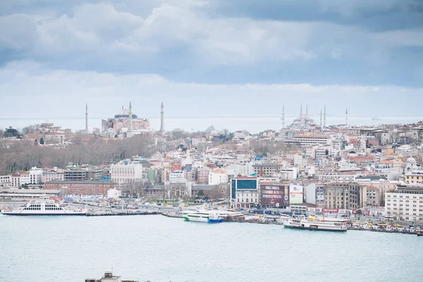 Enero 2018 Tyrkey Istanbul Vista Panorámica Estambul Desde Torre Galata — Foto de Stock
