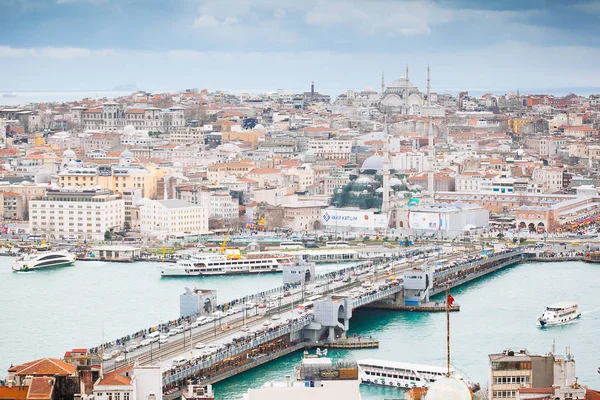 Ledna 2018 Turecka Istanbul Panoramatický Výhled Istanbul Věže Galata Istanbul — Stock fotografie