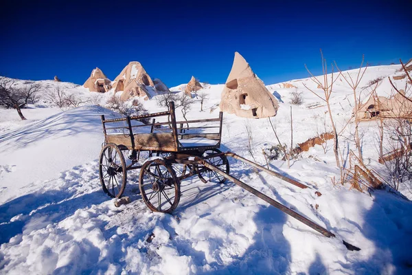 Fantastisk Utsikt Över Dalen Vintersäsongen Cappadocia Nationalpark Turkiet — Stockfoto