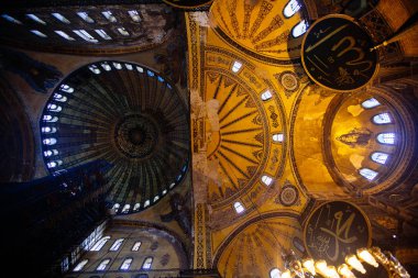 Ayasofya (Ayasofya) İstanbul, Türkiye, Bizans mimarisi, kent simgesi ve mimari dünya harikası