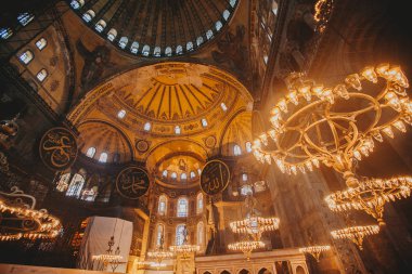 Ayasofya (Ayasofya) İstanbul, Türkiye, Bizans mimarisi, kent simgesi ve mimari dünya harikası