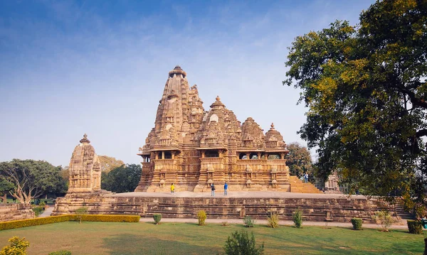 Groep Van Khajuraho Van Monumenten Hindoeïstische Jain Tempels Madhya Pradesh — Stockfoto