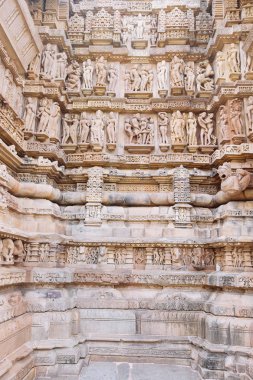 Khajuraho, Hindistan'da ünlü erotik Tapınağı'nda antik kısma.