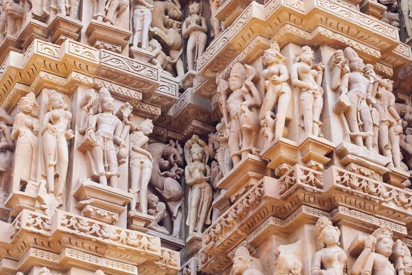 Antiguo Bajorrelieve Famoso Templo Erótico Khajuraho India Unesco Patrimonio Humanidad — Foto de Stock