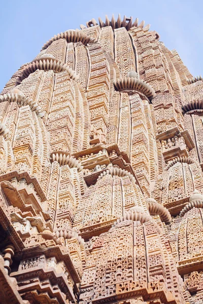 Ancien Bas Relief Célèbre Temple Érotique Khajuraho Inde Site Patrimoine — Photo