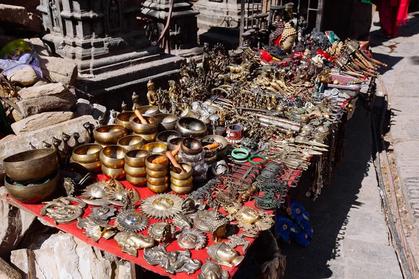 Recuerdos Nepalíes Ofrecidos Mercado Katmandú Nepal — Foto de Stock