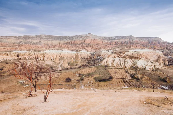 Valley nefes kesen manzarası kış sezonu, Cappadocia milli park, Türkiye