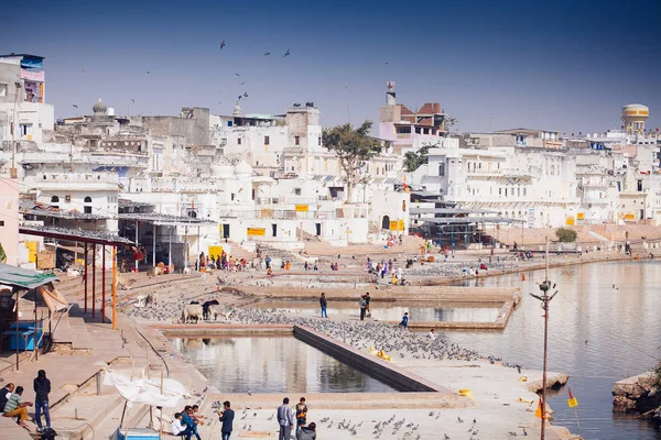 Blick Auf Die Stadt Pushkar Rajasthan Eine Der Heiligsten Städte — Stockfoto