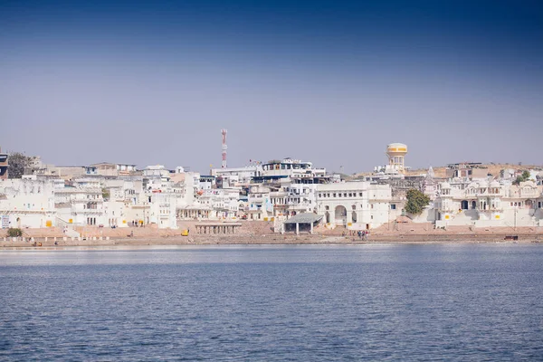 Pohled Město Pushkar Rajasthan Jedním Nejsvětějších Města Indii — Stock fotografie