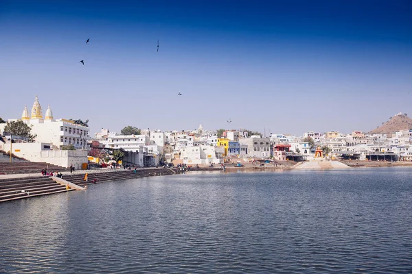 Blick Auf Die Stadt Pushkar Rajasthan Eine Der Heiligsten Städte — Stockfoto