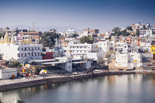 Uitzicht Stad Van Pushkar Rajasthan Een Van Heiligste Stad India — Stockfoto