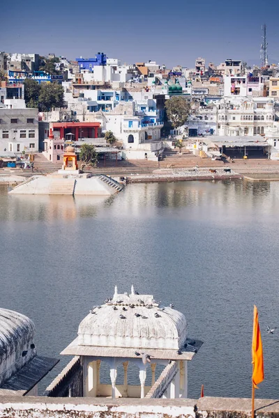 Blick Auf Die Stadt Pushkar Rajasthan Eine Der Heiligsten Städte — Stockfoto