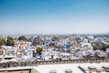 Udaipur şehrin, Rajasthan, Hindistan havadan görünümü