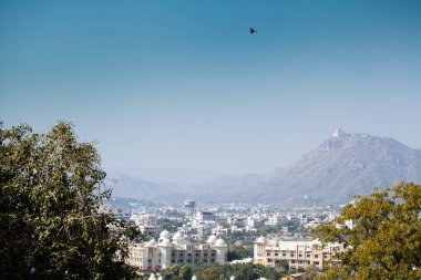 Udaipur şehrin, Rajasthan, Hindistan havadan görünümü
