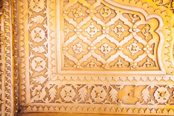Staré Zlaté Dveře Paláce Města Jaipur Rajasthan Indie — Stock fotografie