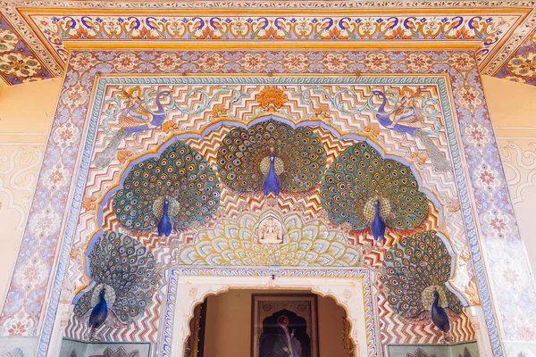 Peacock Gate Pitam Niwas Chowk Jaipur City Palace Rajasthan India — Stock Photo, Image