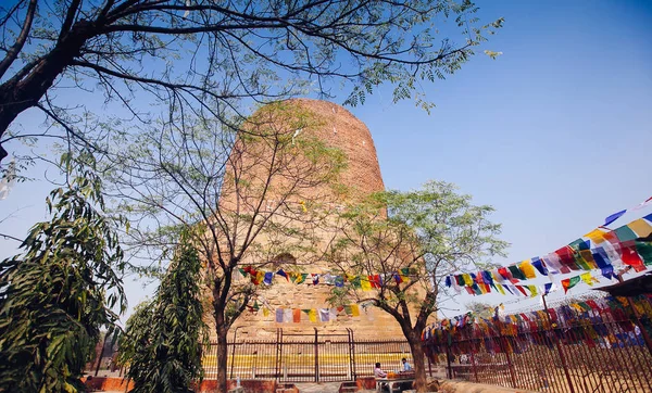 Dhamek Stupa Monumento Sarnath Varanasi Uttar Pradesh India — Foto Stock