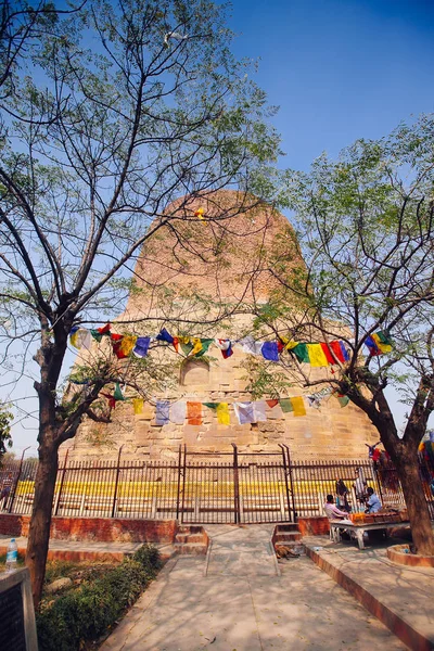 Dhamek Stupa Monument Sarnath Varanasi Uttar Pradesh India — Stock Photo, Image