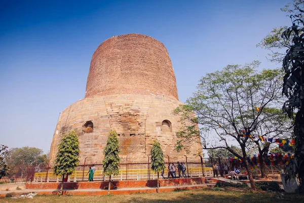 Monumento Dhamek Stupa Sarnath Varanasi Uttar Pradesh India —  Fotos de Stock