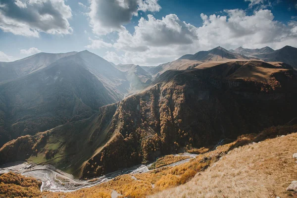 Las Montañas Georgia Otoño Región Kazbegi — Foto de Stock